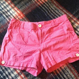 Pink polka dotted shorts